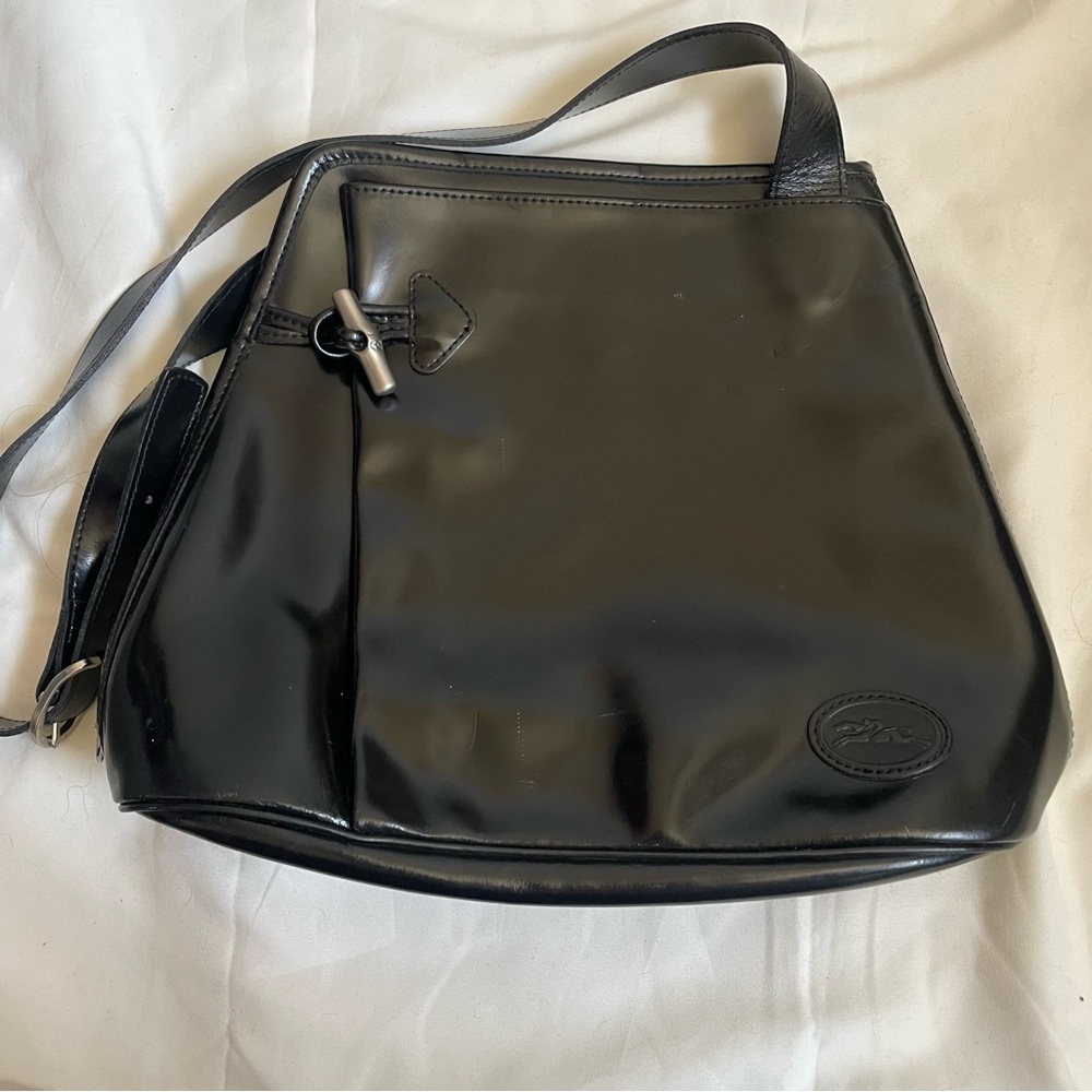 Black Leather Crossbody Bag by - Picture 8 of 12